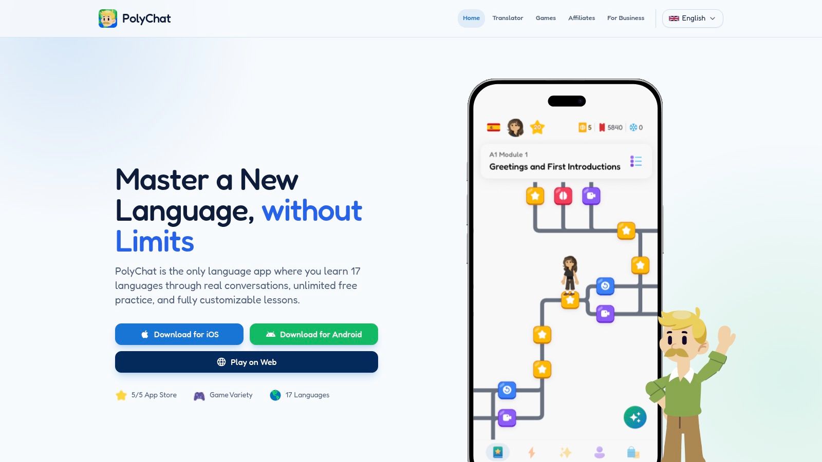 Screenshot from https://www.polychatapp.com
