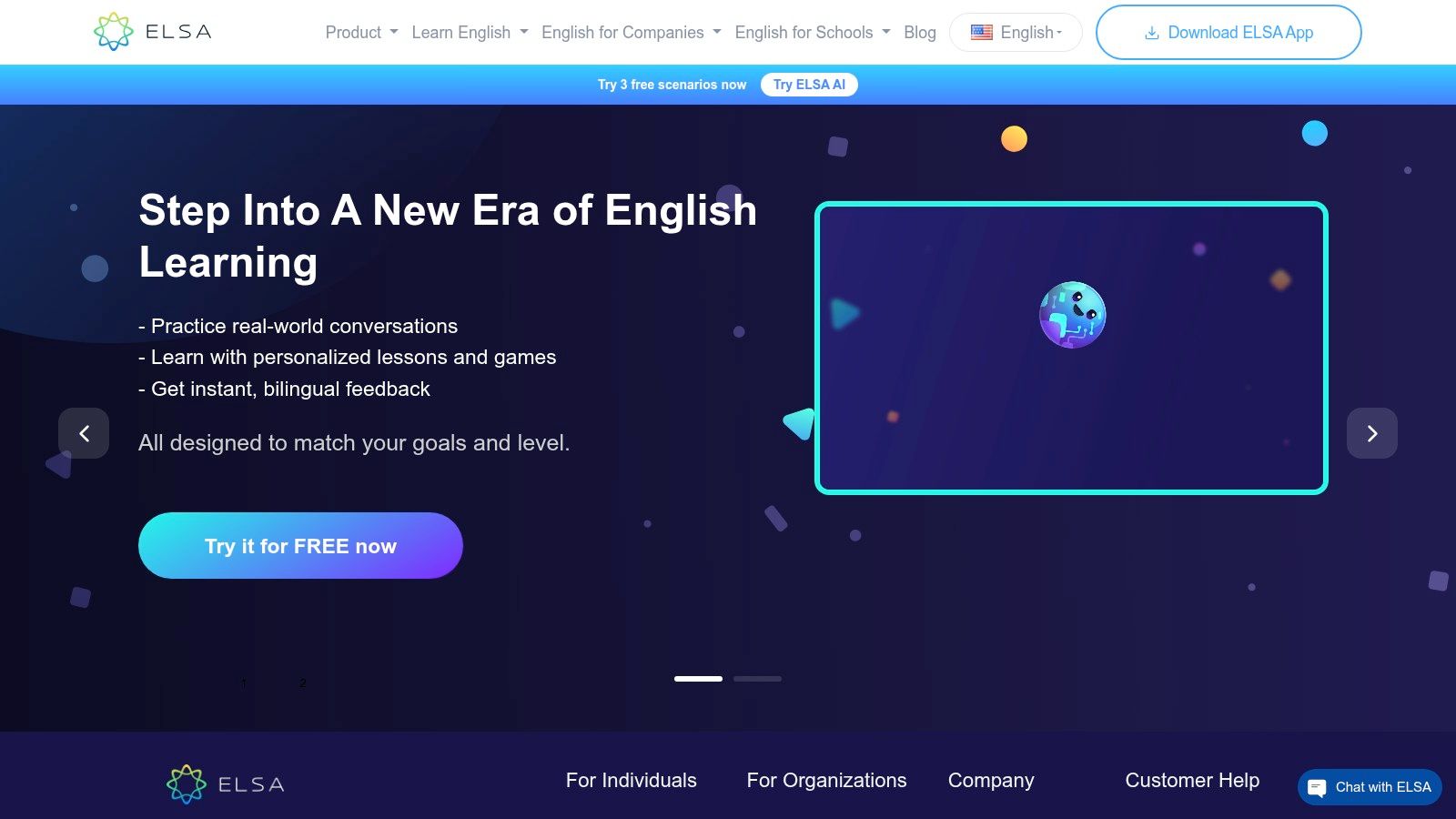ELSA Speak app interface showing a pronunciation score and detailed feedback on specific words.